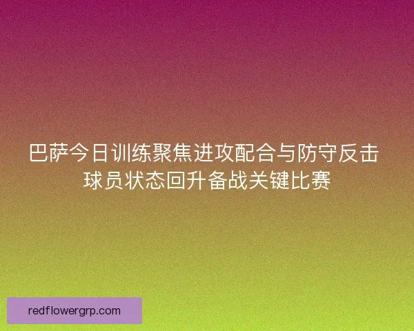 巴萨今日训练聚焦进攻配合与防守反击 球员状态回升备战关键比赛
