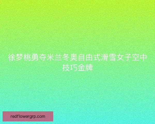 徐梦桃勇夺米兰冬奥自由式滑雪女子空中技巧金牌