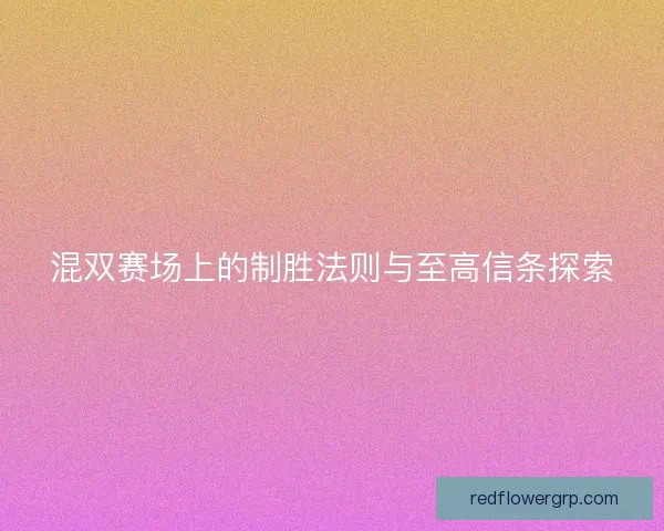 混双赛场上的制胜法则与至高信条探索