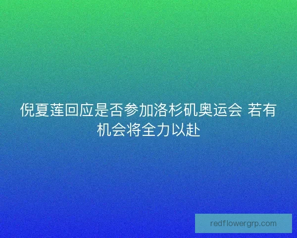 倪夏莲回应是否参加洛杉矶奥运会 若有机会将全力以赴 倪夏莲回应是否参加洛杉矶奥运会 若有机会将全力以赴