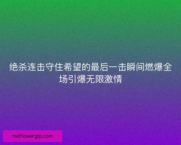 绝杀连击守住希望的最后一击瞬间燃爆全场引爆无限激情