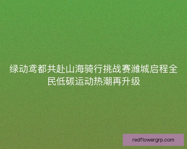 绿动鸢都共赴山海骑行挑战赛潍城启程全民低碳运动热潮再升级