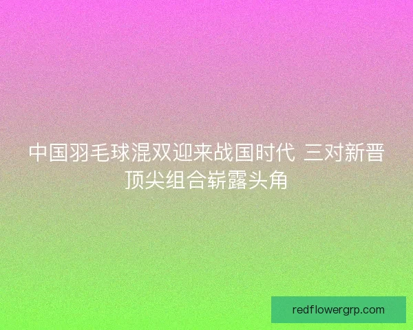 中国羽毛球混双迎来战国时代 三对新晋顶尖组合崭露头角 中国羽毛球混双迎来战国时代 三对新晋顶尖组合崭露头角